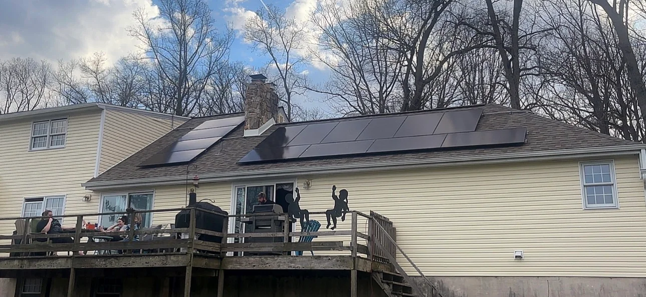 Solar panels installed on residential home roof in Mohnton, PA